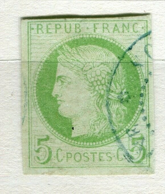 FRENCH COLONIES; 1870s classic Ceres Imperf issue used 5c. value