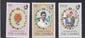 Gambia # 426-428, Royal Wedding, Mint NH, 1/2 Cat