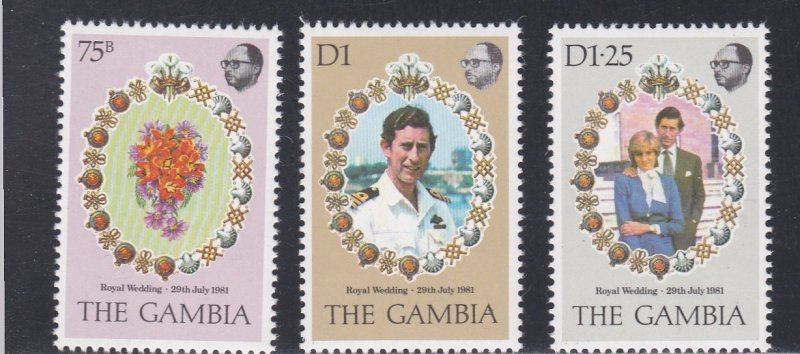Gambia # 426-428, Royal Wedding, Mint NH, 1/2 Cat