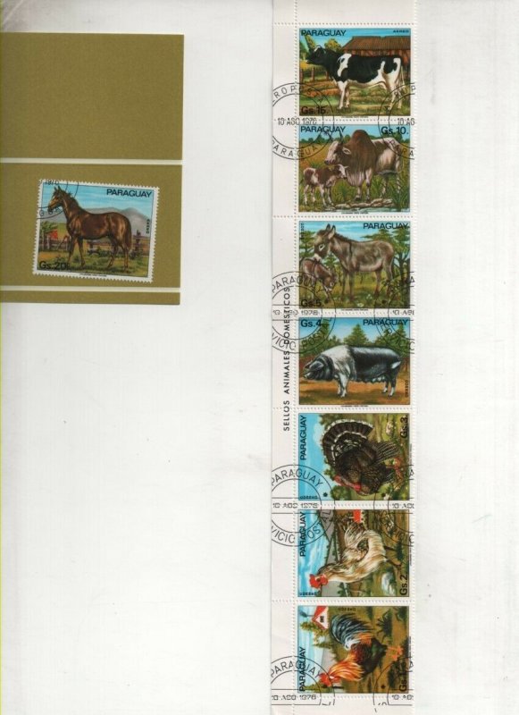 Thematic Stamps - PARAGUAY 1976 DOMESTIC ANIMALS 8v used