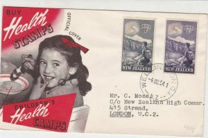 New Zealand 1954 Child with Food Buy Health Stamps Official Stamps Cover Rf28684