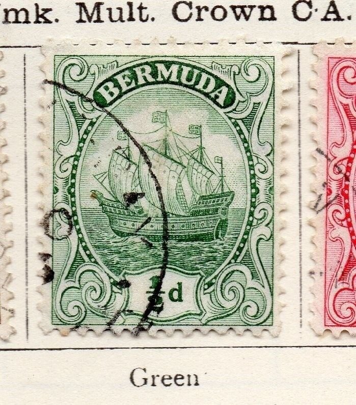 Bermuda 1910 Early Issue Fine Used 1/2d. 255758