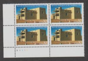 U.S. Scott #3220 Spanish Settlement of the Southwest Stamp - Mint NH Plate Block