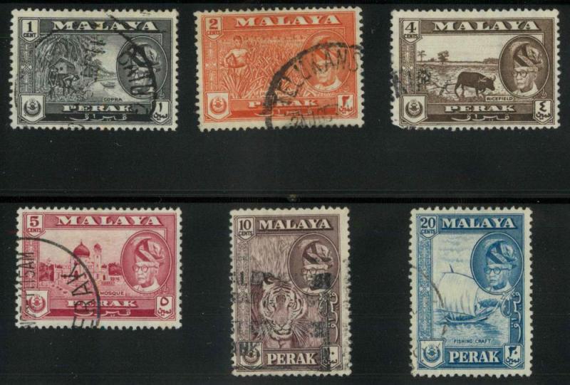 Malaya Perak 127-30, 132-33 Used VF short set