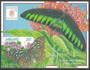 VANUATU 1998 Singpex / Butterfly souvenir sheet fine used...................A278