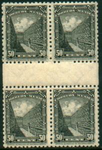 MEXICO 718, 50c Runins of Mitla. Gutter block of 4 MNH (447)