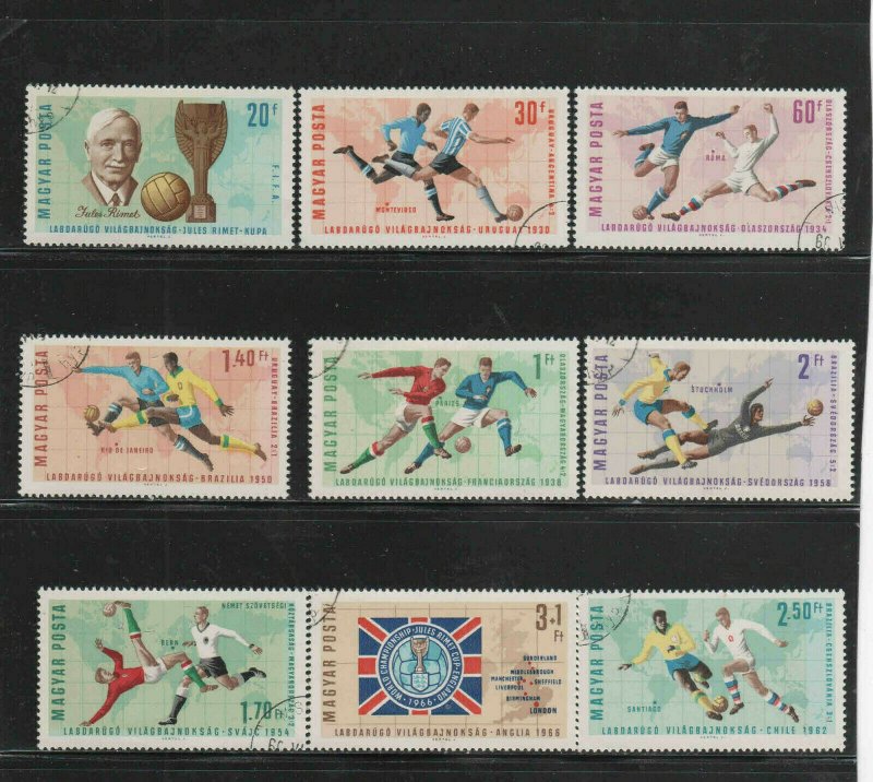 HUNGARY #1772-1779,B258  1966 WORLD SOCCER CHAMPIONSHIP    MINT  VF NH  O.G CTO