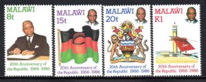 Malawi - 1986 20th Anniversary of the Republic Set MNH** SG 751-754