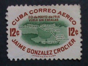 ​CUBA 1956-AIRMAIL SC#C117 VERY OLD-35TH ANNIVERSARY JAIME GONZALEZ CROCIER