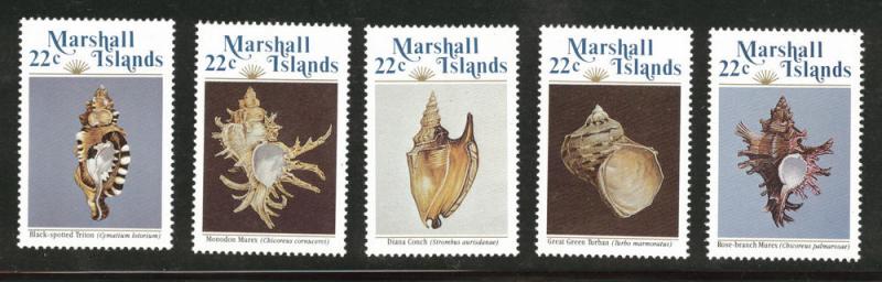 Marshall Islands Scott 65-69 Sea Shell set 1985 CV $2.25