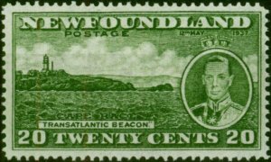 Newfoundland 1937 20c Green SG264 V.F MNH