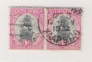 South Africa #35a Used Horizontal Pair 1924 Kaapstad Cancel/