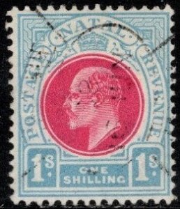 1902 Natal Scott #- 106 One Shilling King Edward VII Crown & CA Watermark Used