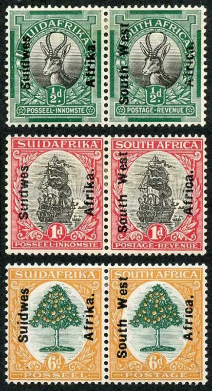 South West Africa SG41/43 1926 Set of 3 with Opt M/M 