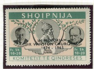 ALBANIA; 1963 W. Churchill Memorial issue fine MINT MNH value, Black Optd.