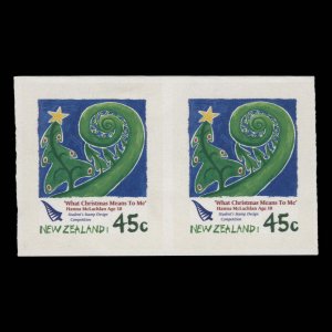 New Zealand 2006 (Variety) 45c Christmas self-adhesive imperf pair ...