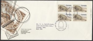 1979 #813 Spiny Soft-Shelled Turtle FDC Plate Block Schering GP Cachet