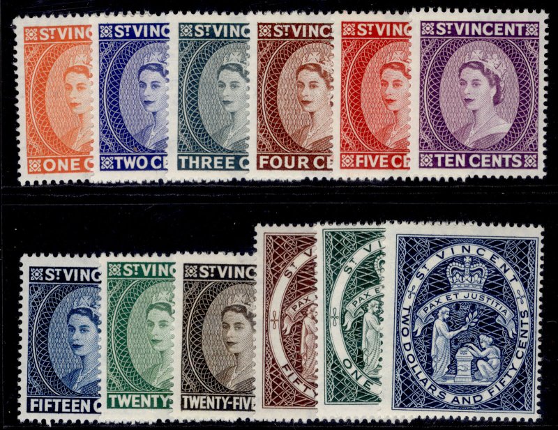 ST. VINCENT QEII SG189-200, 1955-63 complete set, NH MINT. Cat £32.