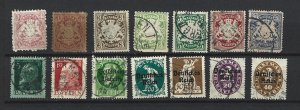 Bavaria Used Mini Lot of 14 different stamps