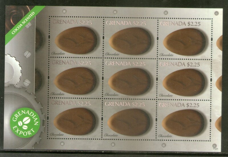 Grenada 2011 Chocolate Export Sc 3822 Scented Exotic Stamp Sheetlet MNH # 8424