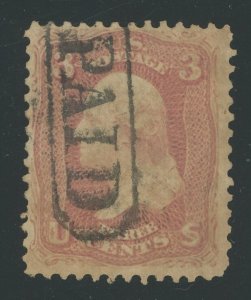 USA 65 - 3 cent Washington with Paid Losenge Cancel - toned