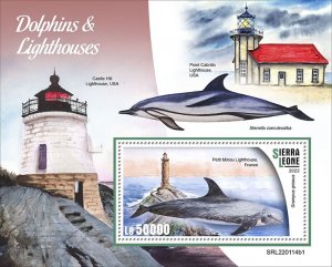 SIERRA LEONE - 2022 -Dolphins, L'Houses - Perf Souv Sheet #1 - Mint Neve...