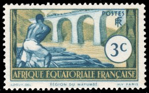 French Equatorial Africa #35  MNH - Logging on the Loeme River (1940)