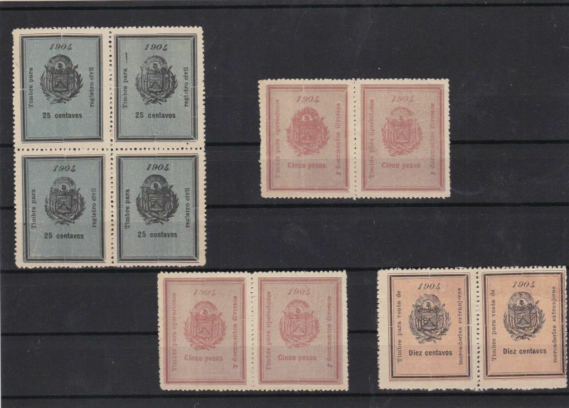 central south america  revenue stamps blocks ref 11268 