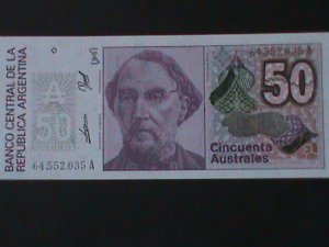​ARGENTINA-1986 CENTRAL BANK-$50 AUSTRAL-UN CIRCULATED-VF HARD TO FIND.