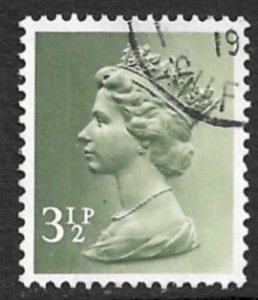 GREAT BRITAIN 1970-95 3 1/2p Gray Green QE2 Portrait Issue Sc MH39 VFU