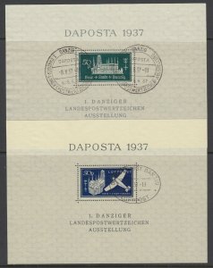 Danzig, Scott 221, C41, used souvenir sheets