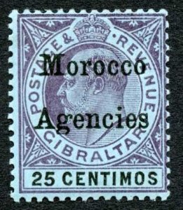 Morocco Agencies SG20 25c Wmk Crown CA M/M Cat 9 pounds