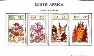 P) 1985 SOUTH AFRICA, FLORA FOREIGN ORIGIN, STRAWBERRY, SET OF 4 STAMPS, XF