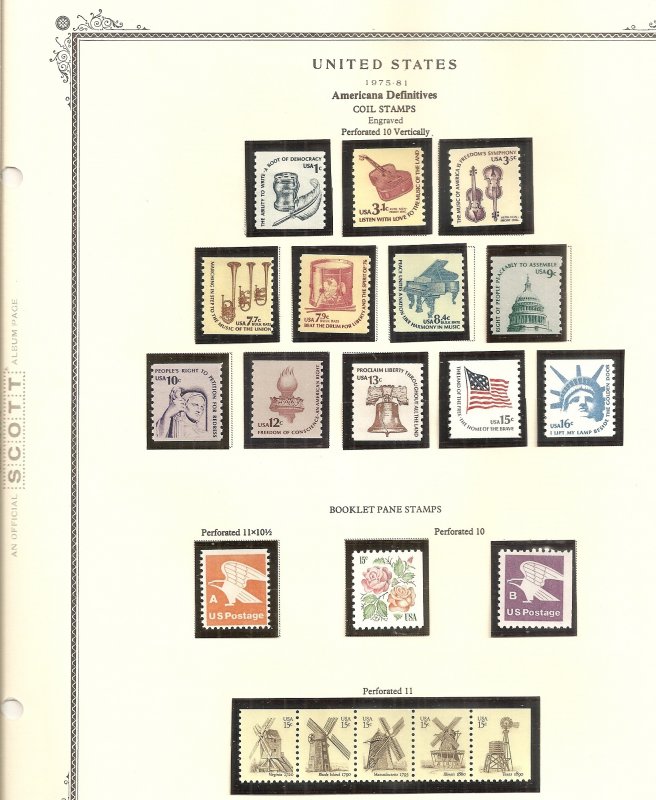 USA   Scott  Definitives     MNH
