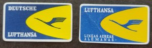 Germany Lufthansa Post Airmail Sticker Lineas Aereas (2v) MNH Postal Par Avion