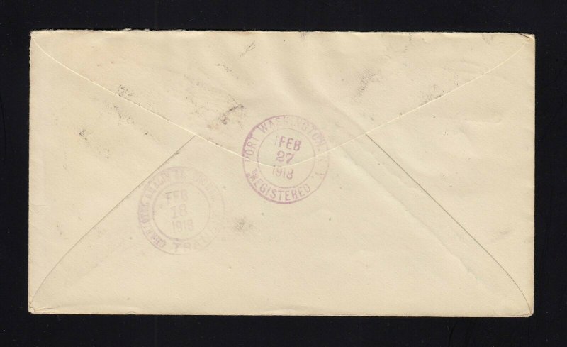 VIRGIN ISLANDS: 1919 Registered Cover to US - 1p WAR TAX X5