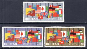 Bhutan 31-33 Flags MNH VF