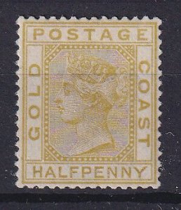 GOLD COAST 1879 ½d olive-yellow very lightly mounted mint - 34629