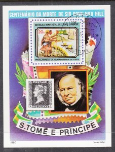 Sao Tome and Principe 577 Rowland Hill Souvenir Sheet CTO NH VF