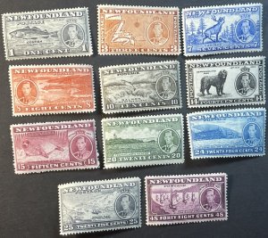 NEW FOUNDLAND # 233-243-MINT/HINGED--PERF 14--COMPLETE SET----1937