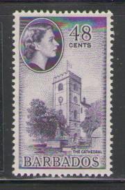 Barbados Sc 244 1956 48c Cathedral QE II stamp mint