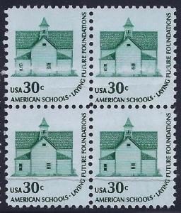 1606 - 30c Scarce Modern Paper Splice Error / EFO Block of 4 Schools Mint NH