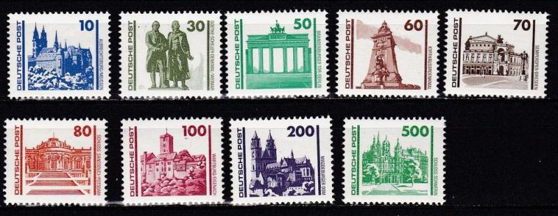 Germany DDR # 2832-2840, Castles & Other, NH, Half Cat.