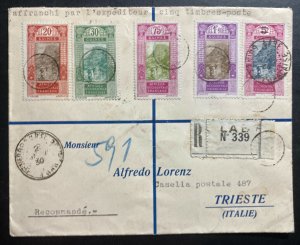 1930 Labe French Guinea Registered Cover To Trieste Italy Sc#97 & 113