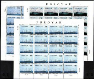 Faroe 90-92 sheets/20,MNH.Michel 79-81. Cargo Ships 1983:Arcturus,Laura,Thyra.