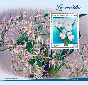 NIGER - 2022 - Orchids - Perf Souv Sheet #2 - Mint Never Hinged