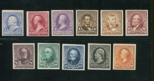 1890 United States Plate Proof Set On Card Stamps #219P4-229P4