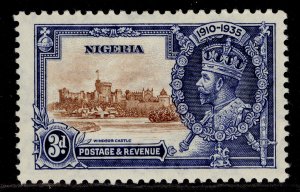 NIGERIA GV SG31, 3d brown & deep blue, LH MINT.