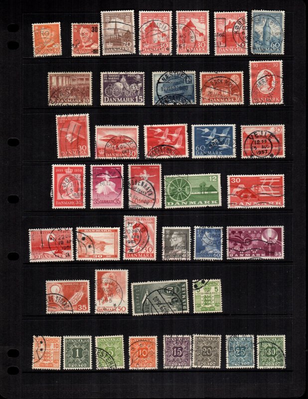 Denmark  34 diff  mint and used stamps