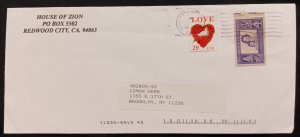 DM)2000, U.S.A, CIRCULATED IN U.S.A, WITH VALENTINE'S STAMPS, TRIBUTE TO